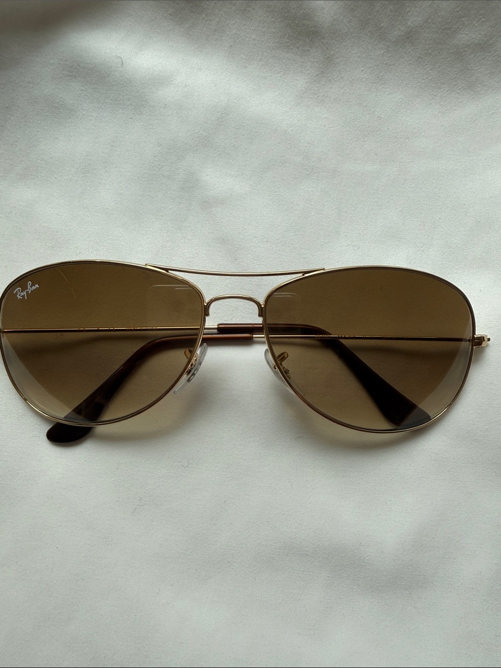 Ray-Ban Cockpit Sunglasses with Brown Lenses and Gold Frame